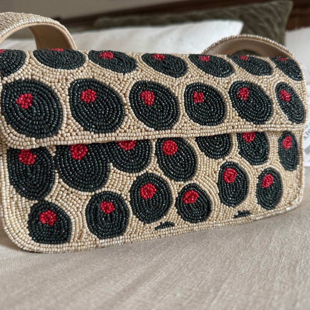 Olive beaded bag
